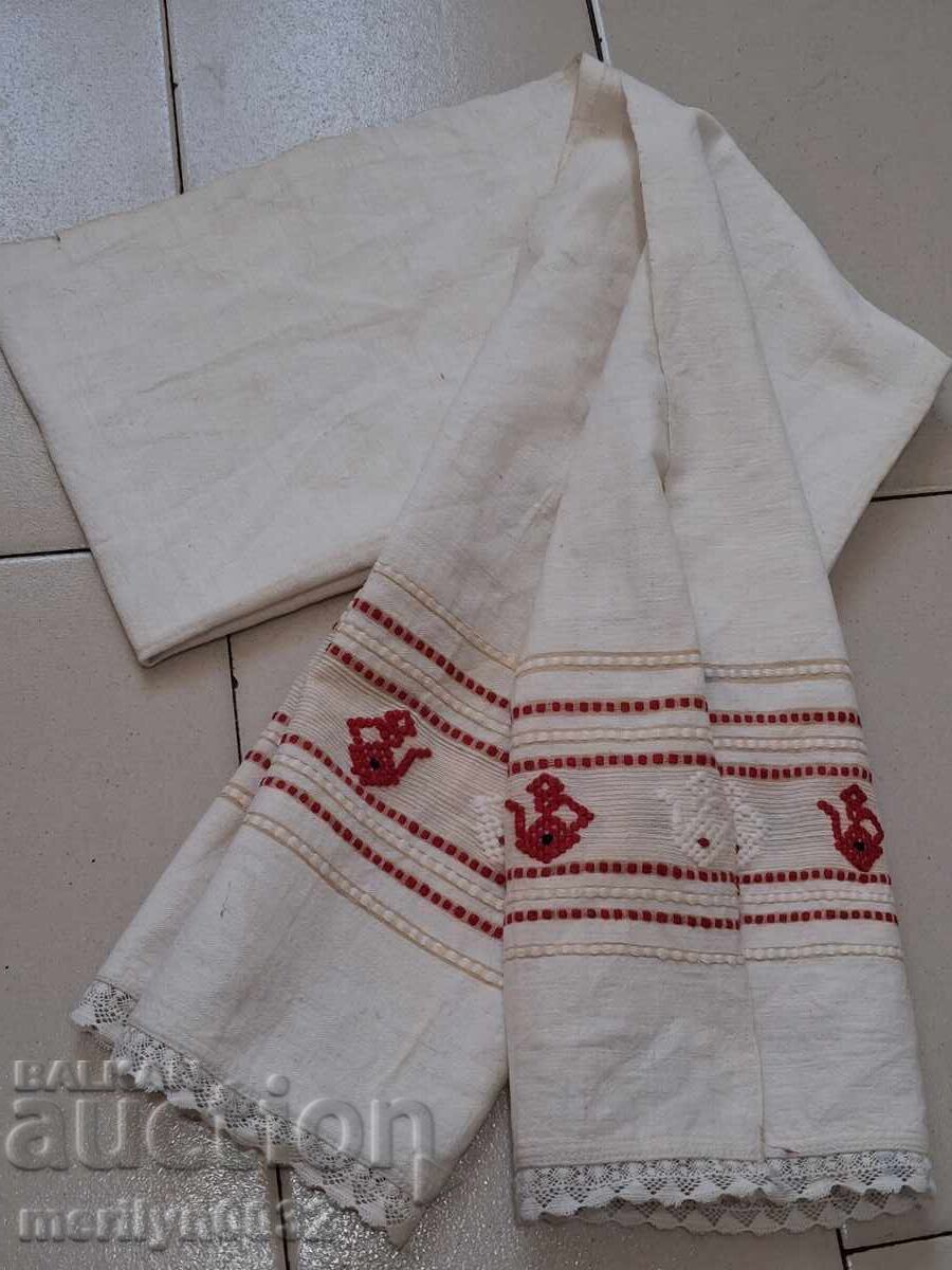 Broderie veche kenar din pânză țesută manual - 5 Broderie veche kenar din pânză țesută manual - 5