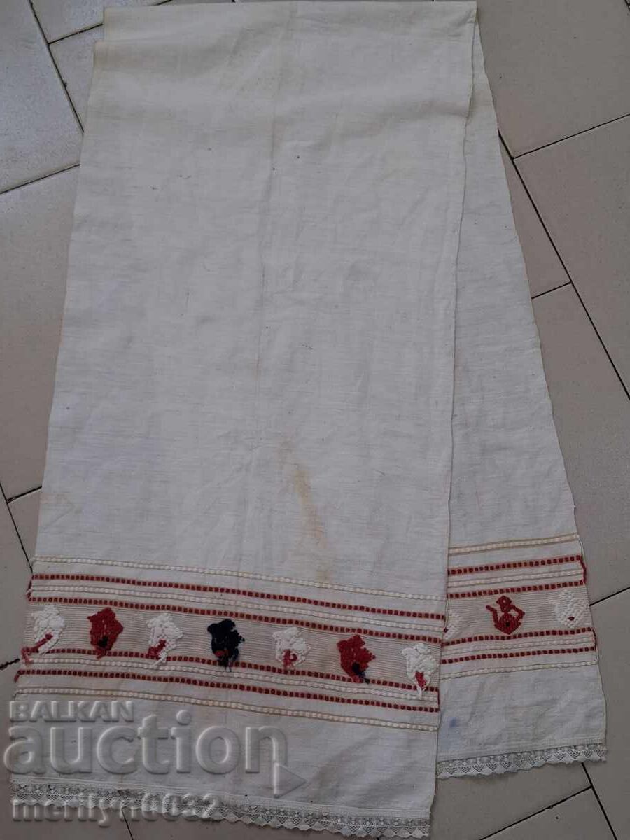 Broderie veche kenar din pânză țesută manual - 6 Broderie veche kenar din pânză țesută manual - 6