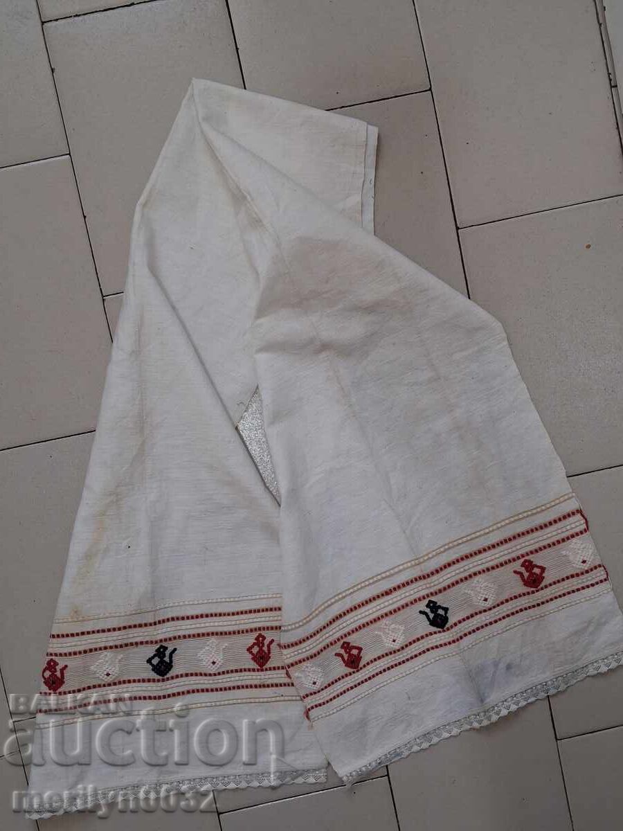 Broderie veche kenar din pânză țesută manual Broderie veche kenar din pânză țesută manual