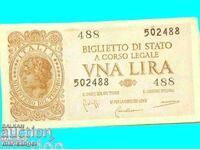 Italia 1 liră 1944 23 noiembrie Victor Emmanuel III (1904-1946)
