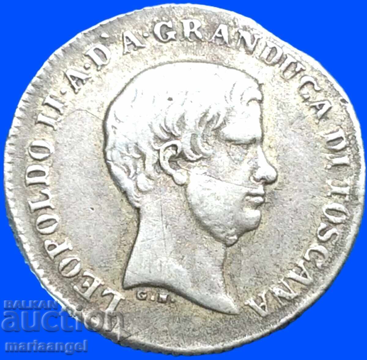 Auction  100 Quatrains 1851 Fiorino Italy Tuscany Leopold Silver RARE