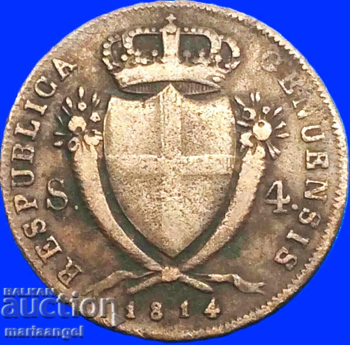 4 soldi 1814 Republica Genoveză Italia argint cu preț € 36.00 | 70.41 BGN