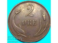Denmark 2 Ore 1899 Rare