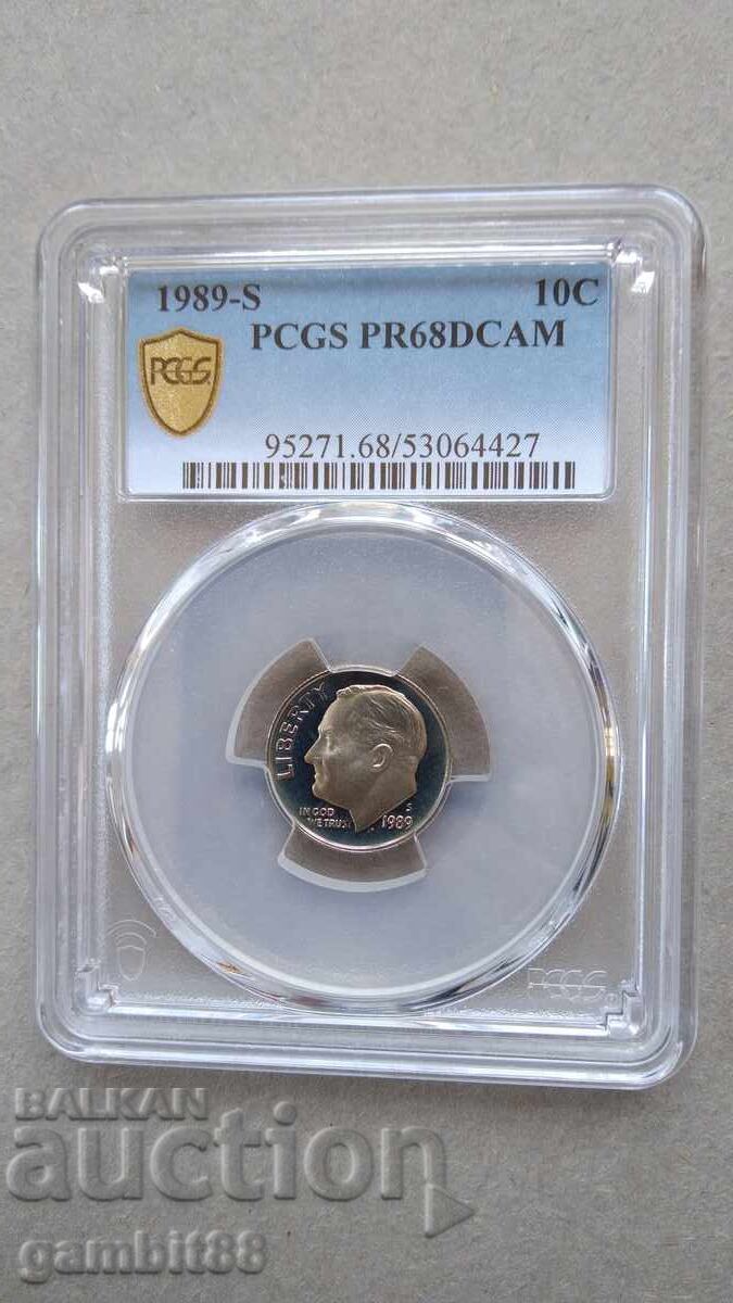 10 σεντς 1989 S ΗΠΑ-PR68DCAM PCGS - 5
