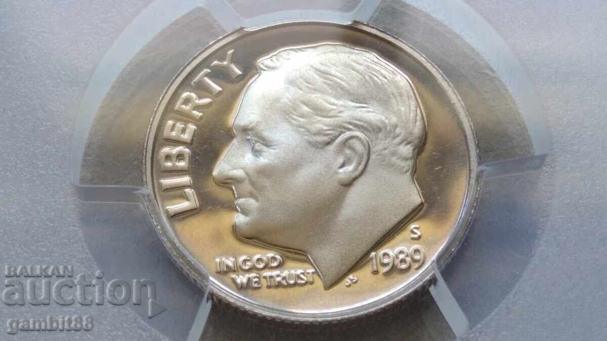 10 σεντς 1989 S ΗΠΑ-PR68DCAM PCGS