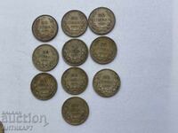 Bulgaria 10 bucăți monede de argint de 20 leva 1930