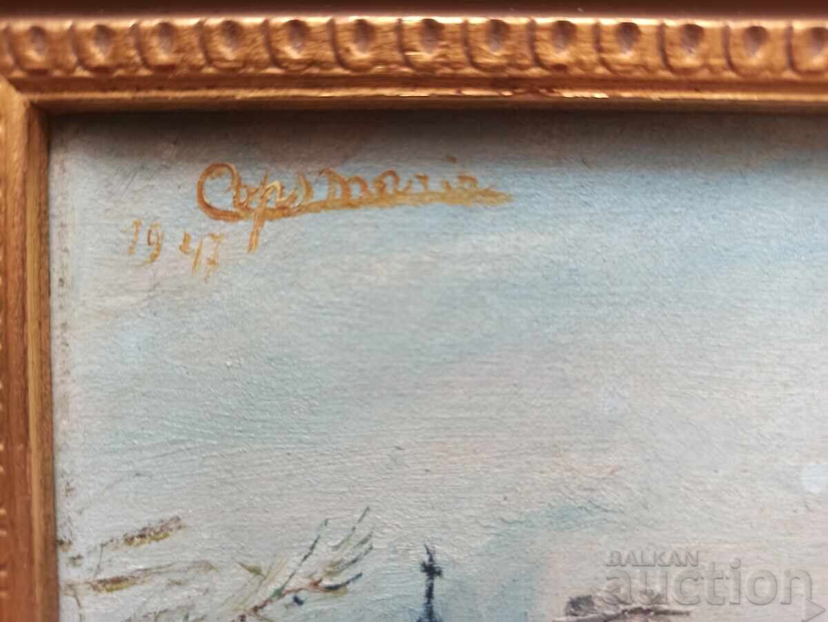 Livrarea O frumoasă pictură originală în ulei, într-un cadru baroc