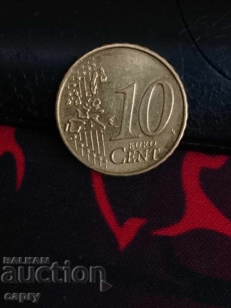 Monedă 10 eurocenți Germania 2002 G foarte rară cu preț € 100.00 | 195.58 BGN