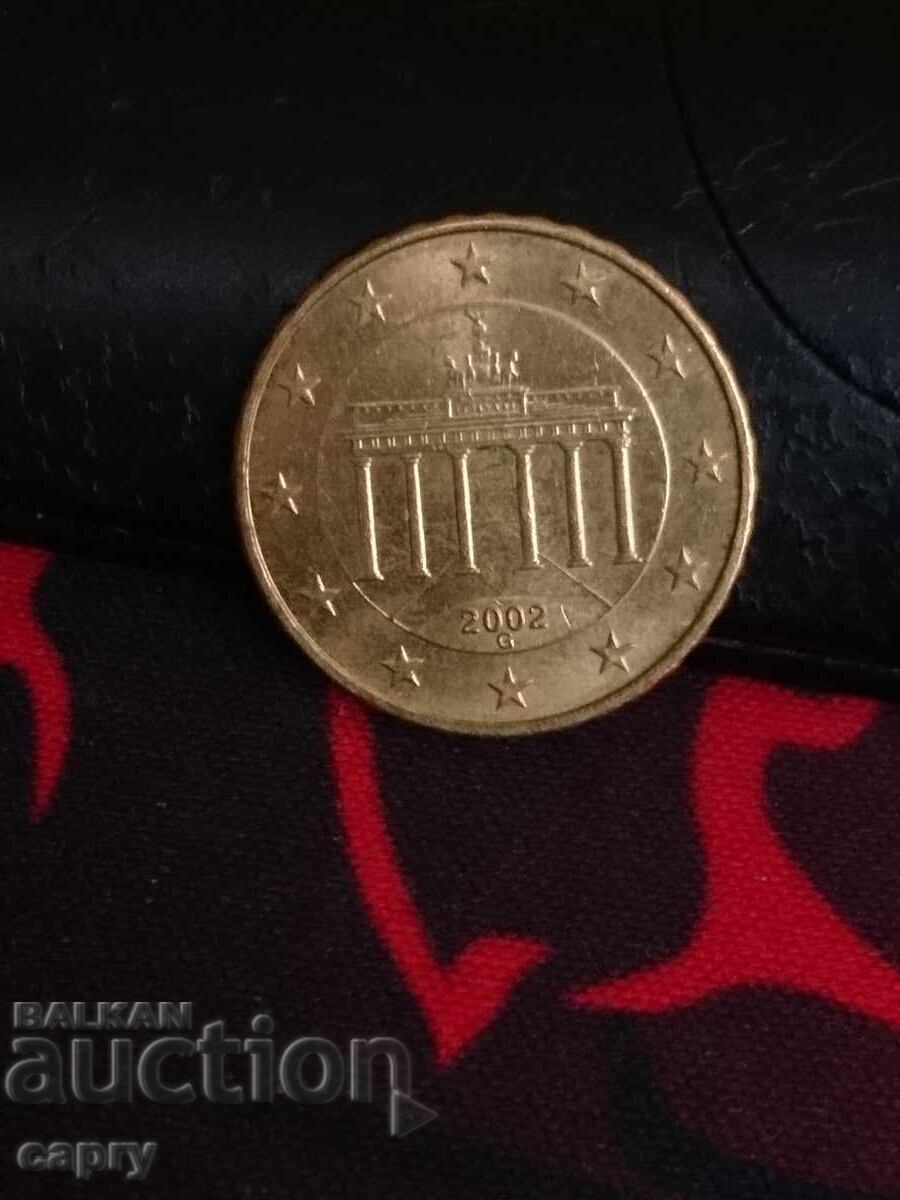 Licitație Monedă 10 eurocenți Germania 2002 G foarte rară