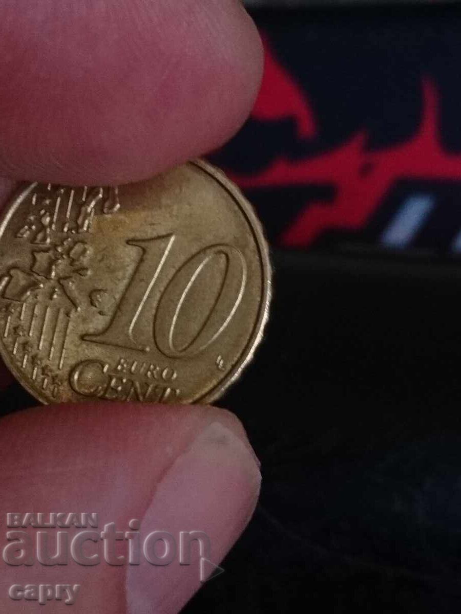 Monedă 10 eurocenți Germania 2002 G foarte rară - 6