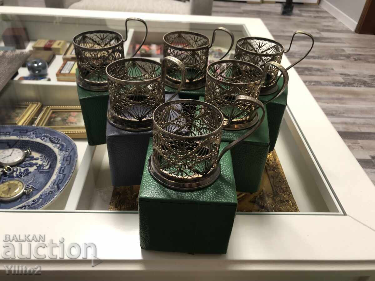 Suporturi pentru pahare filigranate sovietice