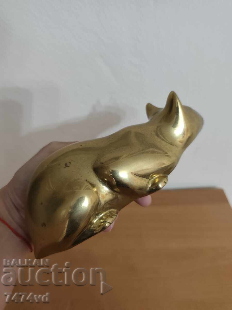 Massive bronze cat figurine with exquisite craftsmanship - 5