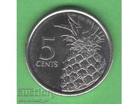 (¯`'•.¸ 5 Cents 2016 BAHAMAS UNC ¸.•'´¯)