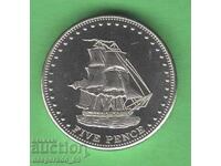 (¯`'•.¸ 5 pence 2008 INSULA STOLTENHOFF UNC- ¸.•'´¯)