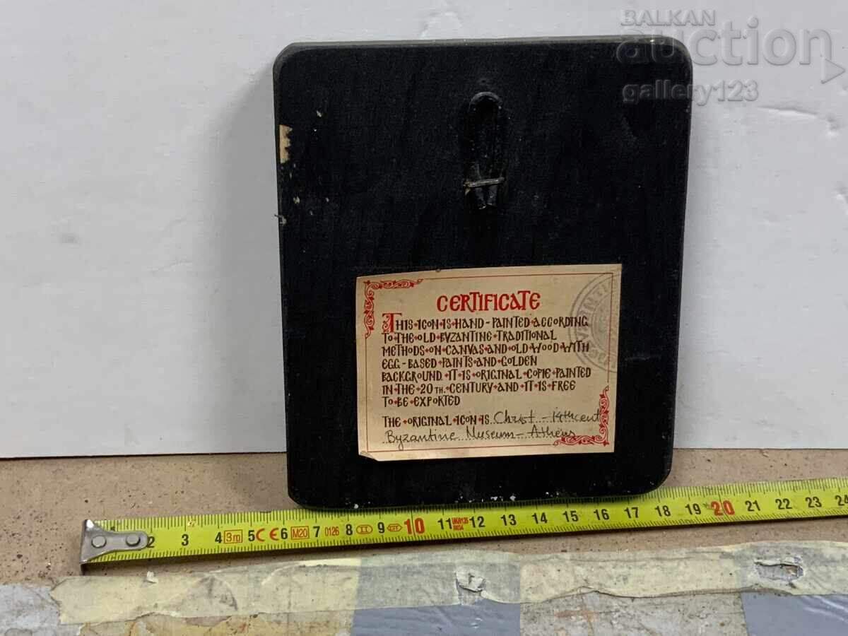 Old painted icon with certificate - 5