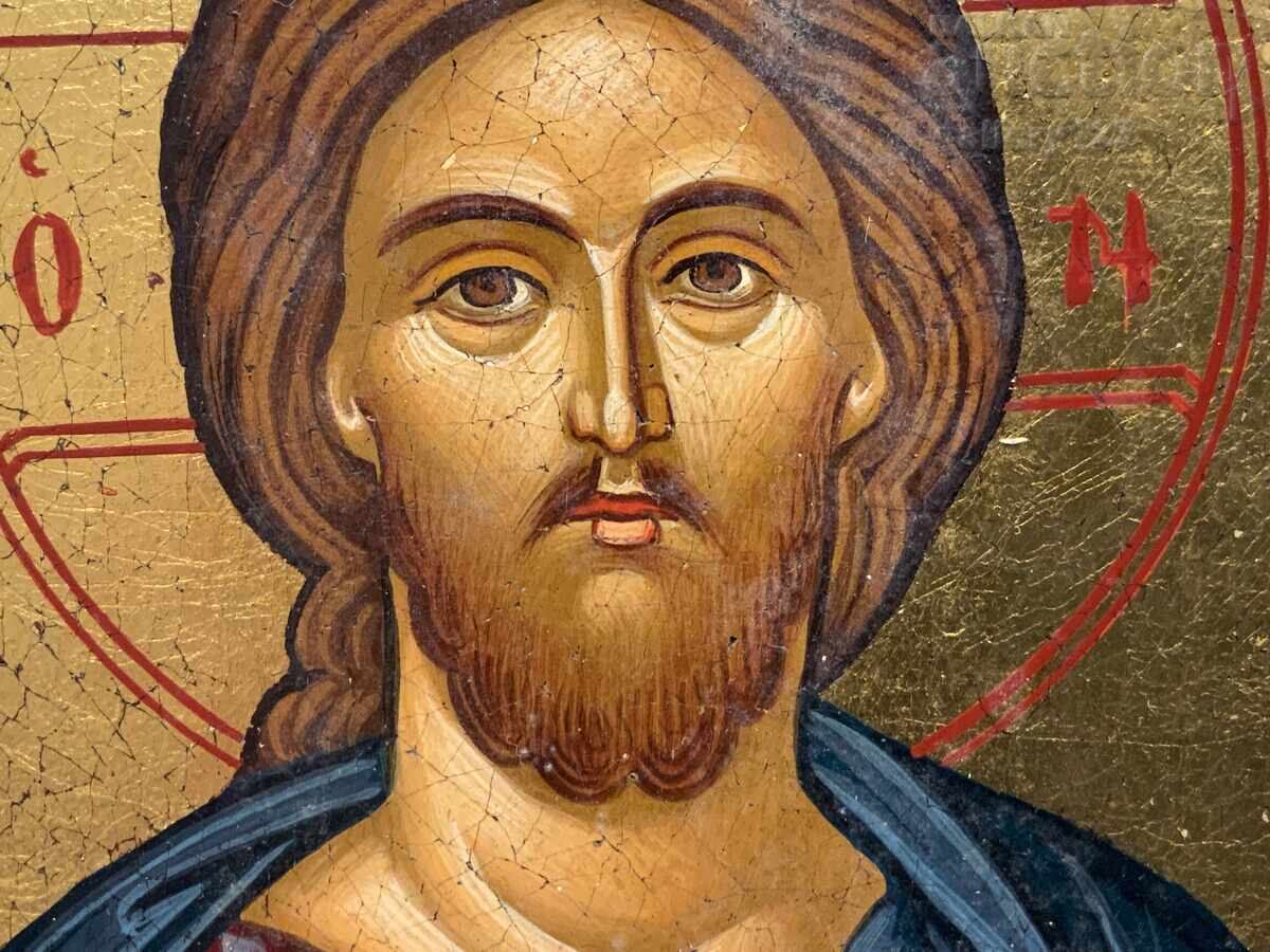 Old painted icon with certificate
