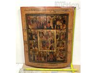 Large festive hand-painted icon Tsarist Russia