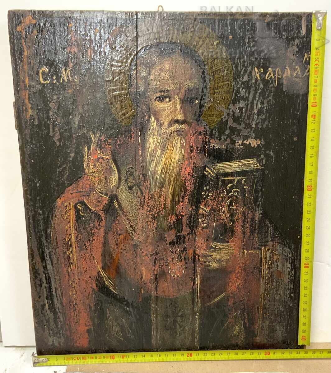 Auction  Large old icon of St. Charalambos