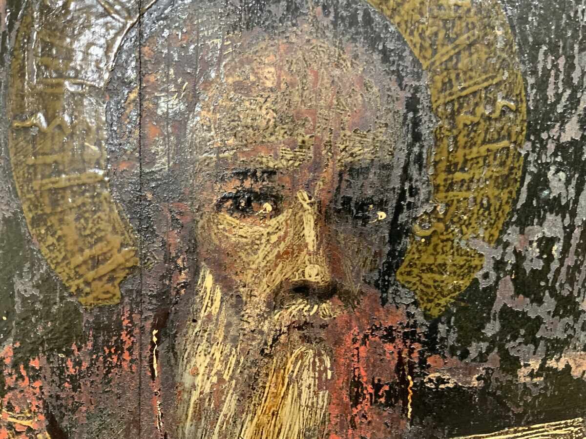 Large old icon of St. Charalambos