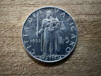 Vatikana - 5 liri (1953)
