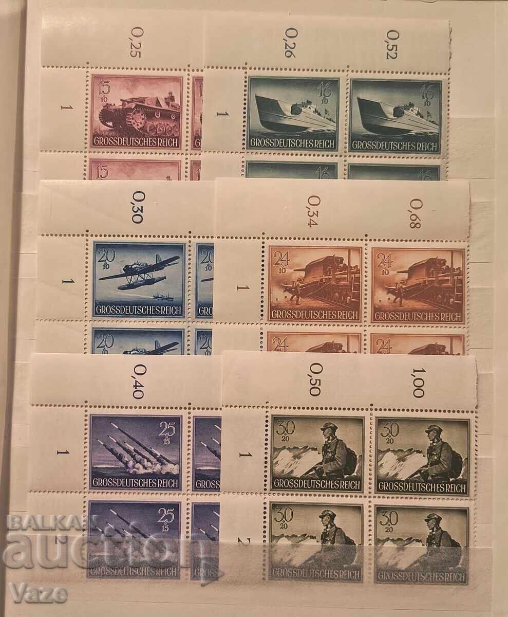 Reich-ul German MNH**, serie completă în careu cu preț € 38.00 | 74.32 BGN