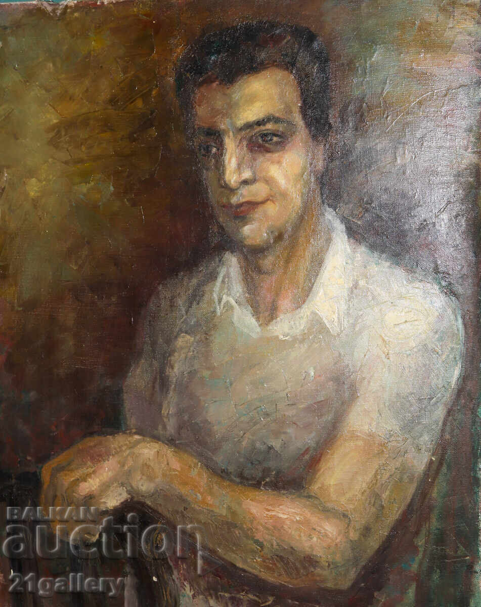 Licitație Tablou în ulei portret 1987