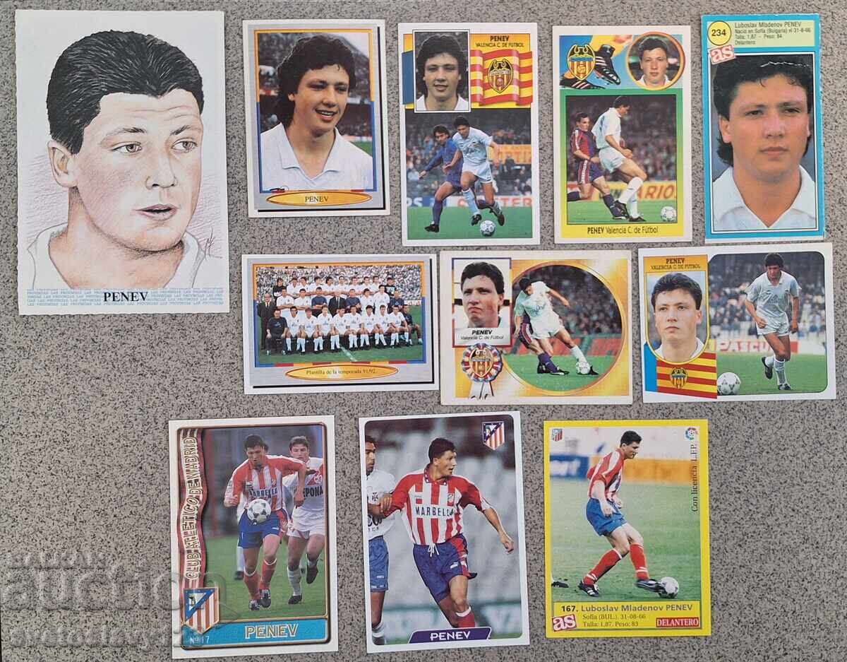 CSKA Luboslav Penev lot 11 cartonașe mici Lokomotiv Sofia