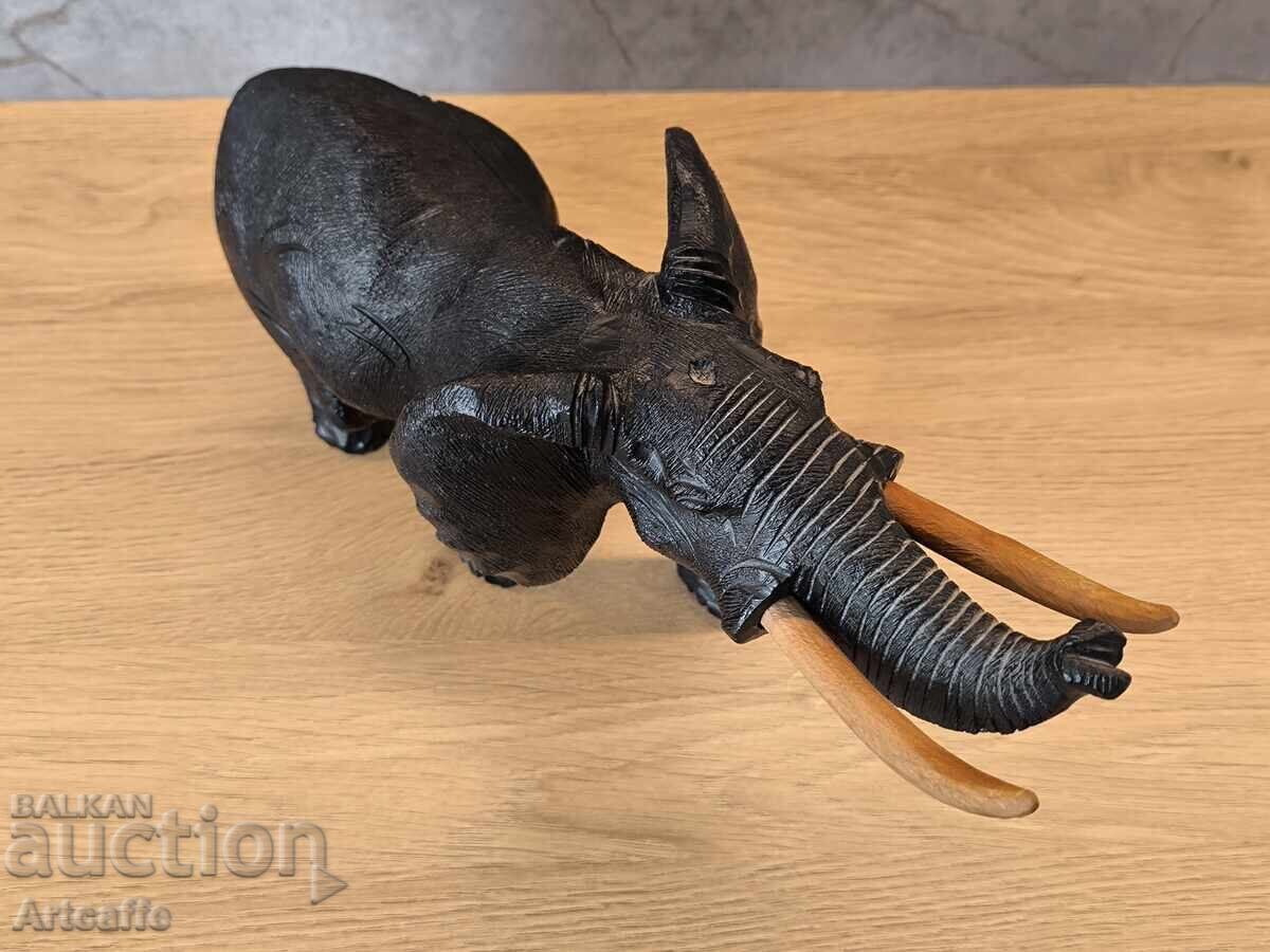 Elefant secolul XX, Africa. Lemn masiv, sculptat - 5