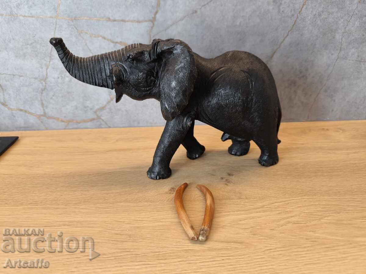 Elefant secolul XX, Africa. Lemn masiv, sculptat - 7