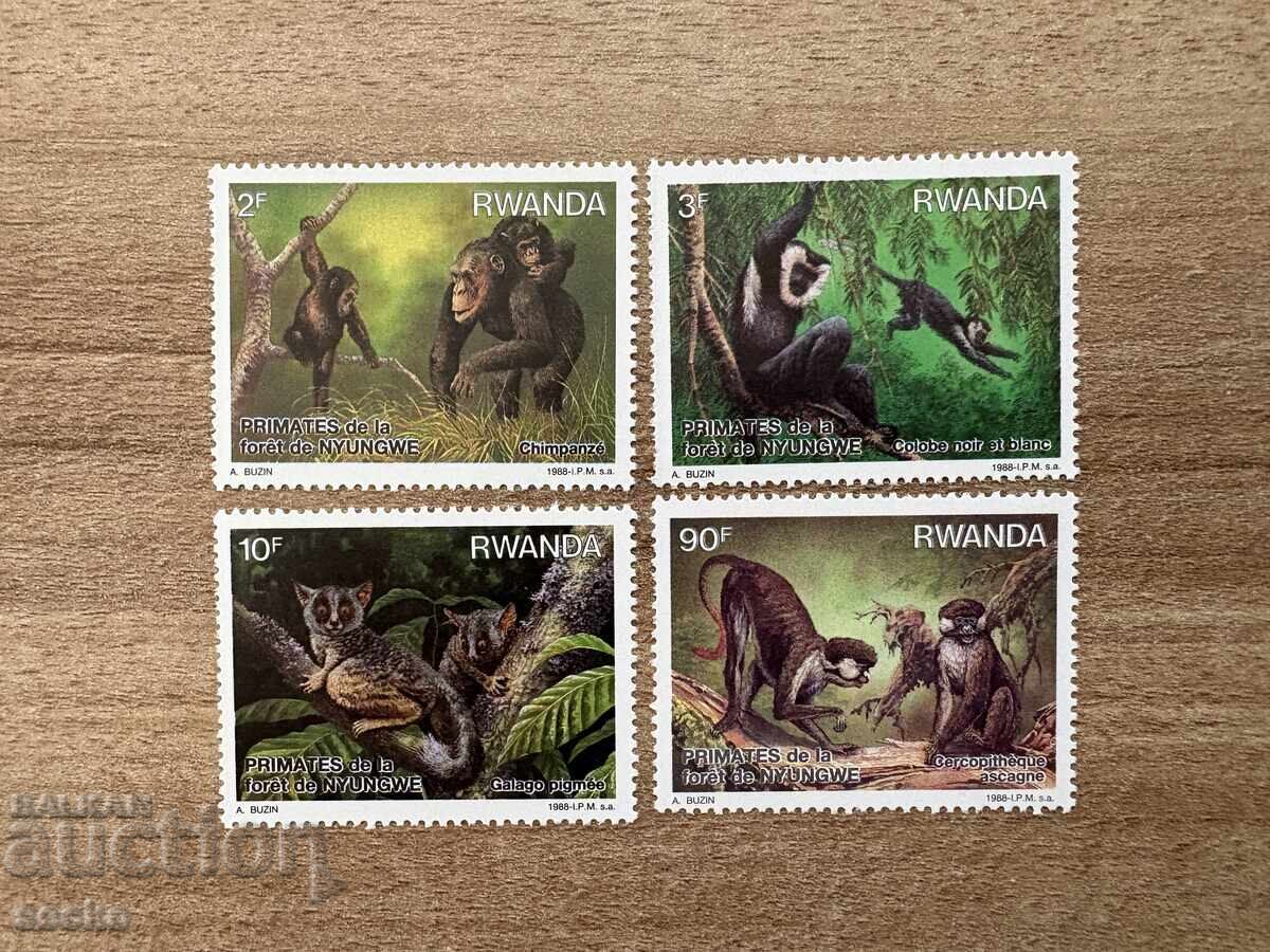 Руанда - Примати от гората Нюнгве (1988) MNH