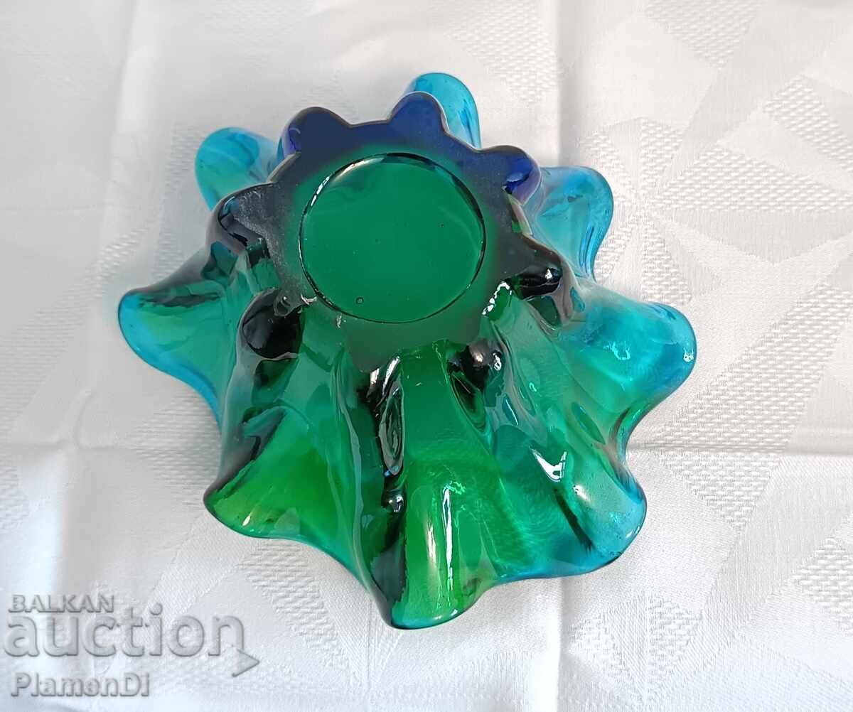 Bol/fructieră vintage din sticlă colorată Murano Art Glass - 5