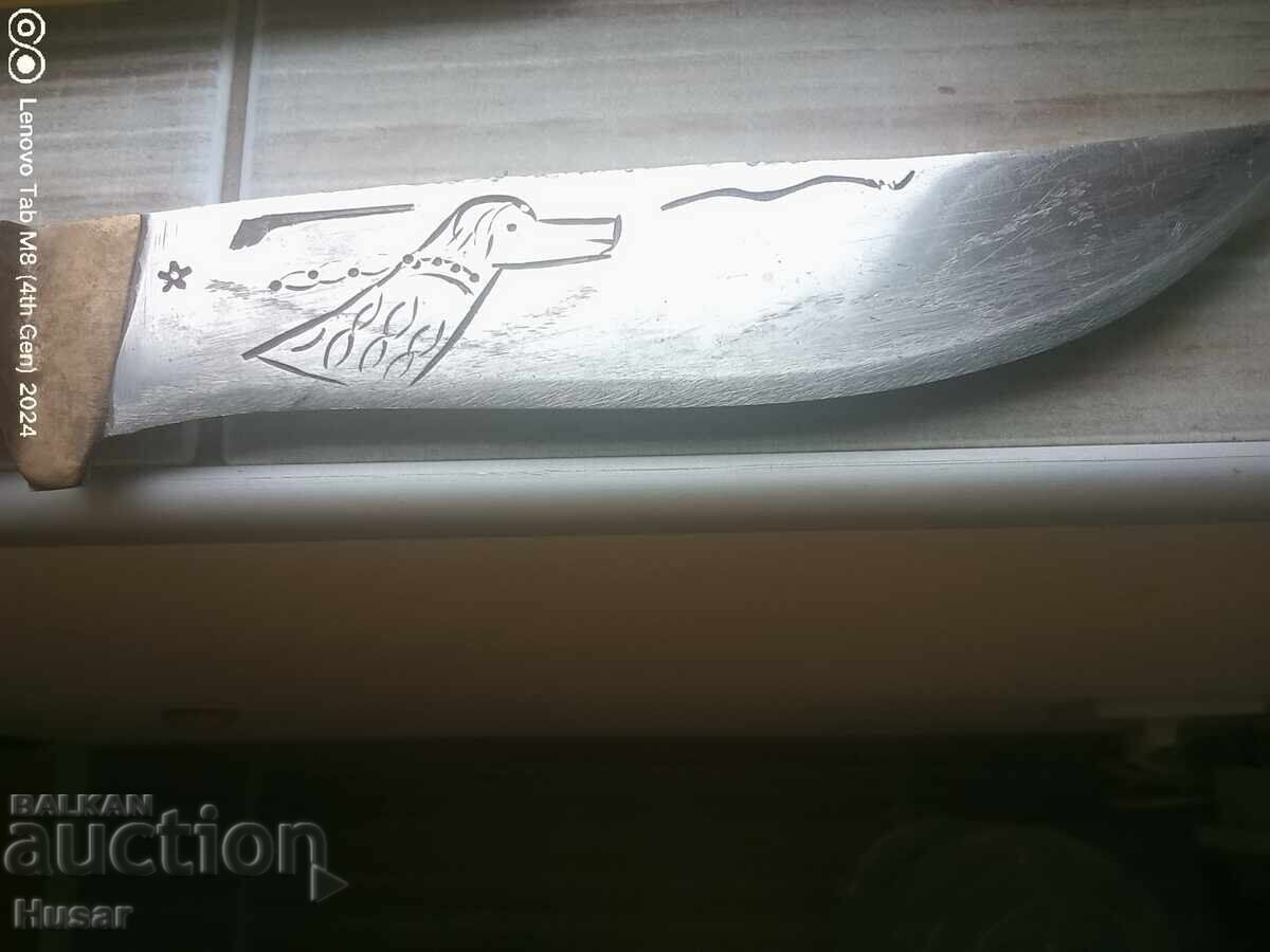 Old knife with decoration / maker's mark on the blade - 5