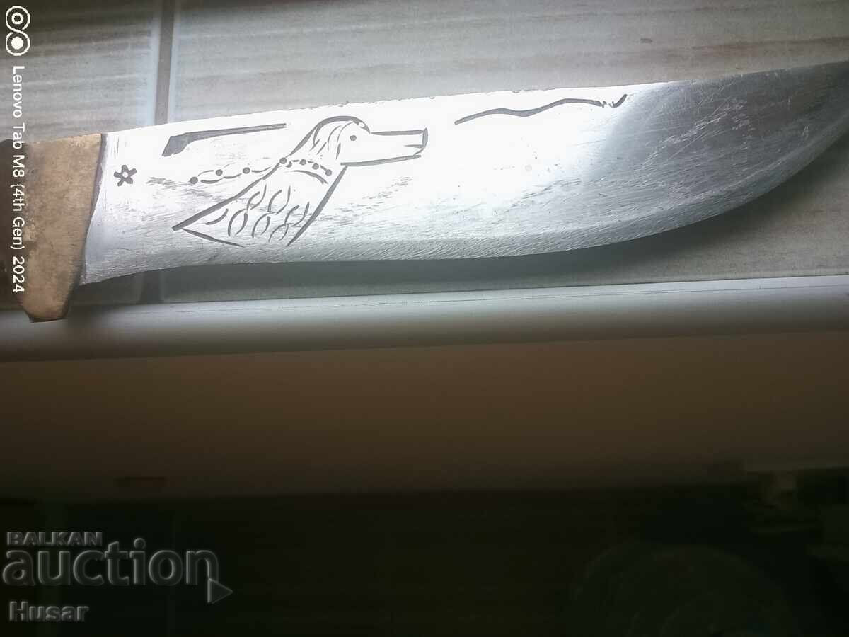 Old knife with decoration / maker's mark on the blade - 6