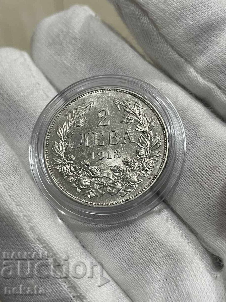 Bulgaria, argint, 2 leva 1913 - 6