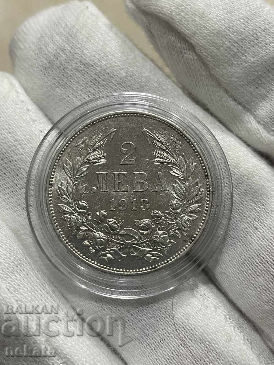 Bulgaria, argint, 2 leva 1913 - 9