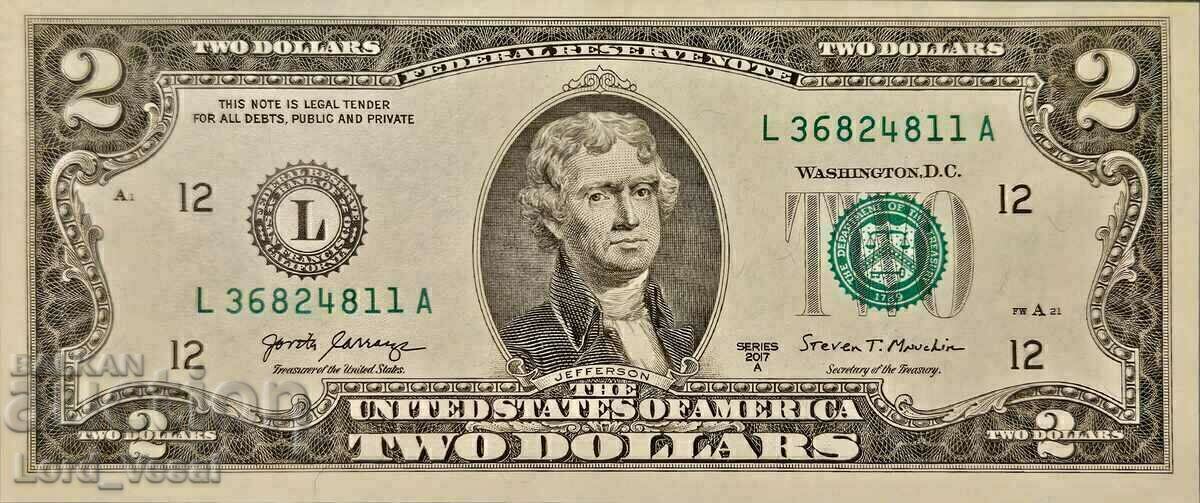 SUA - 2 dolariP#545. Seria 2017 A - L (San Francisco) „FW” SUA - 2 dolariP#545. Seria 2017 A - L (San Francisco) „FW”