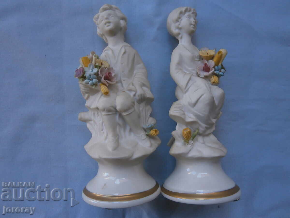 Pair of Capodimonte porcelain figures