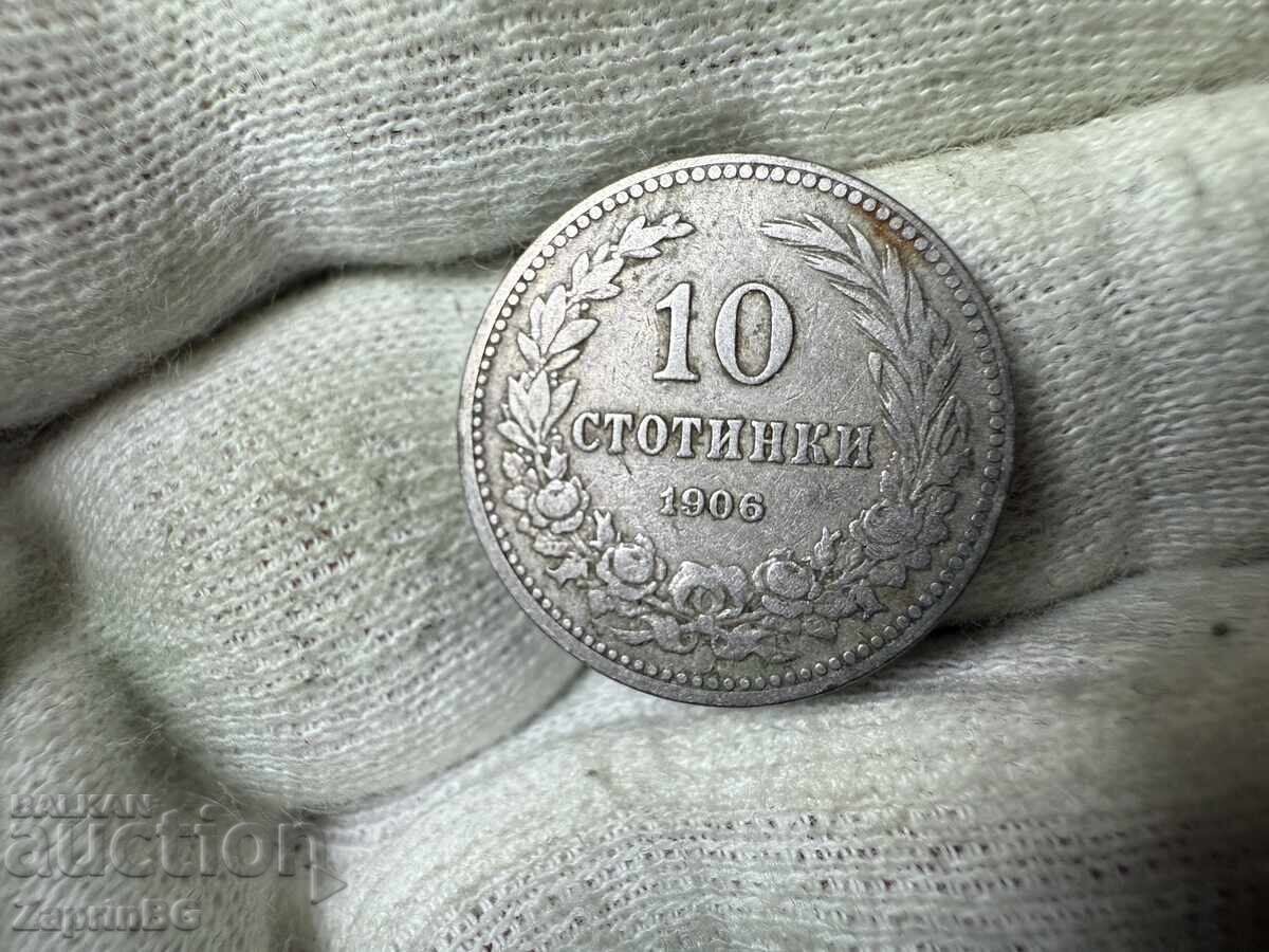 Regatul Bulgariei 10 stotinki 1906