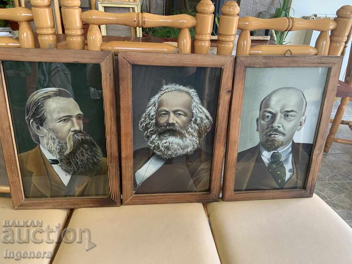 PORTRET TAPISERIE FINĂ ȚESUTĂ MĂTASE PÂNZĂ F. ENGELS DIN EPOCA SOCIALISTĂ - 6