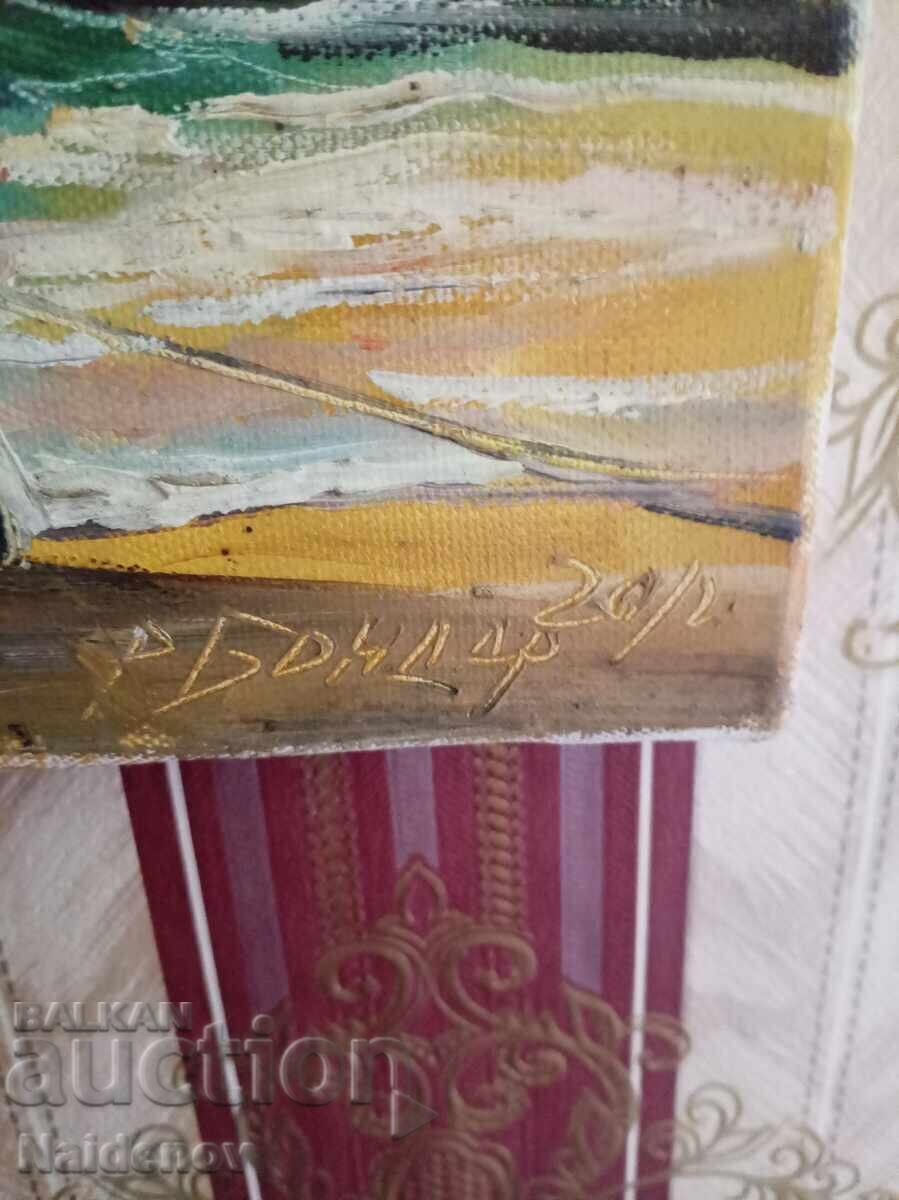 Tablou ulei pe pânză Radostin Bondar 2012 far maritim cu preț € 100.00 | 195.58 BGN