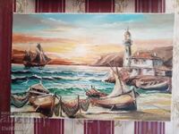 Oil painting on canvas Radostin Bondar 2012 lighthouse