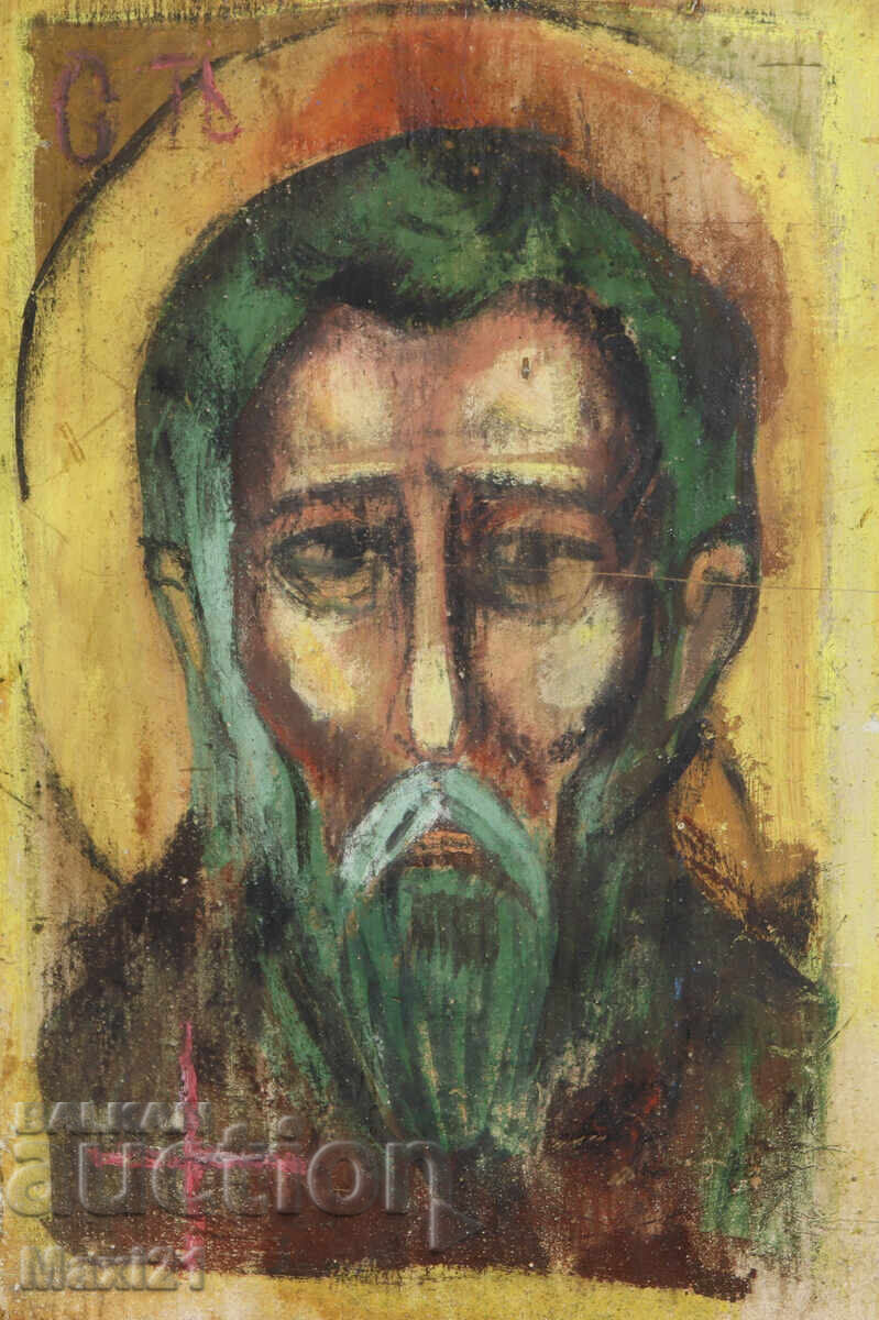 Icoană veche tempera / lemn Sf. Nicolae Făcătorul de Minuni