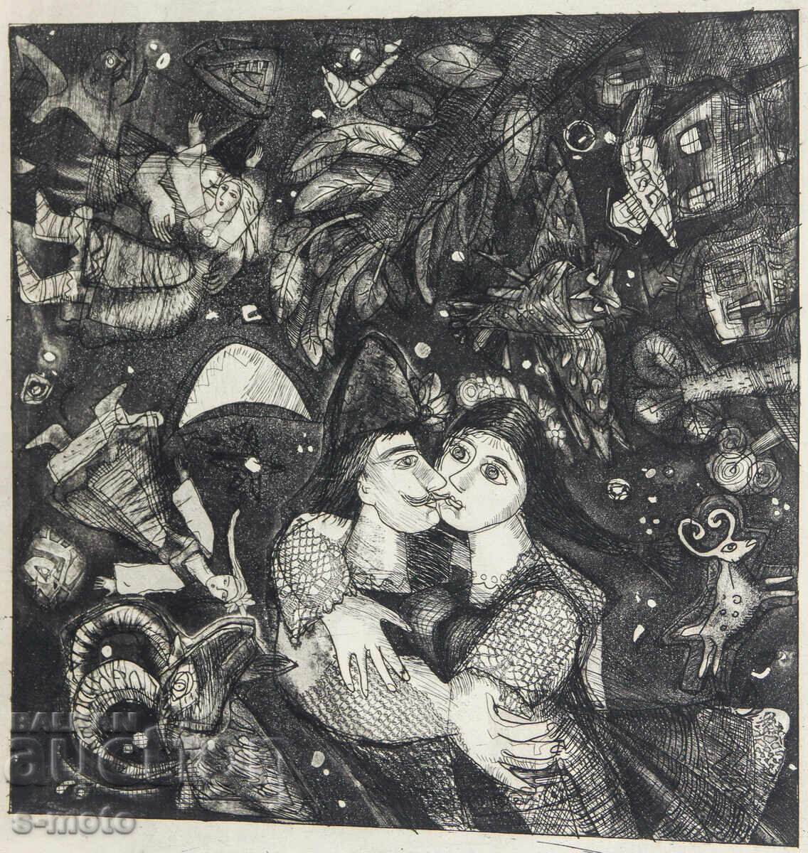 Auction Graphics, figurative composition, illustration Auction Graphics, figurative composition, illustration