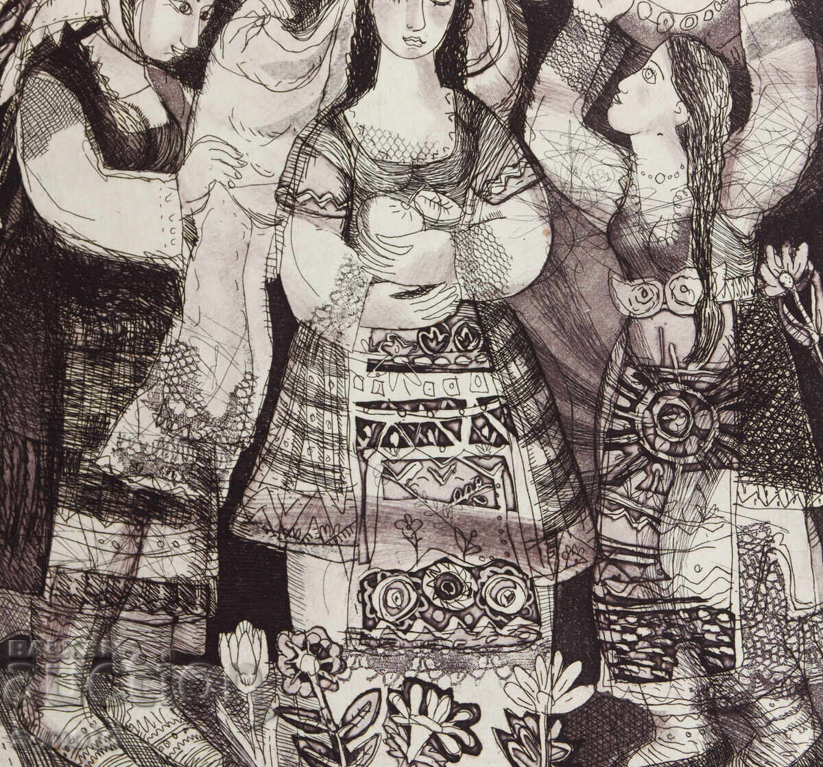 Livrarea Grafică, compoziție figurativă, ilustrație