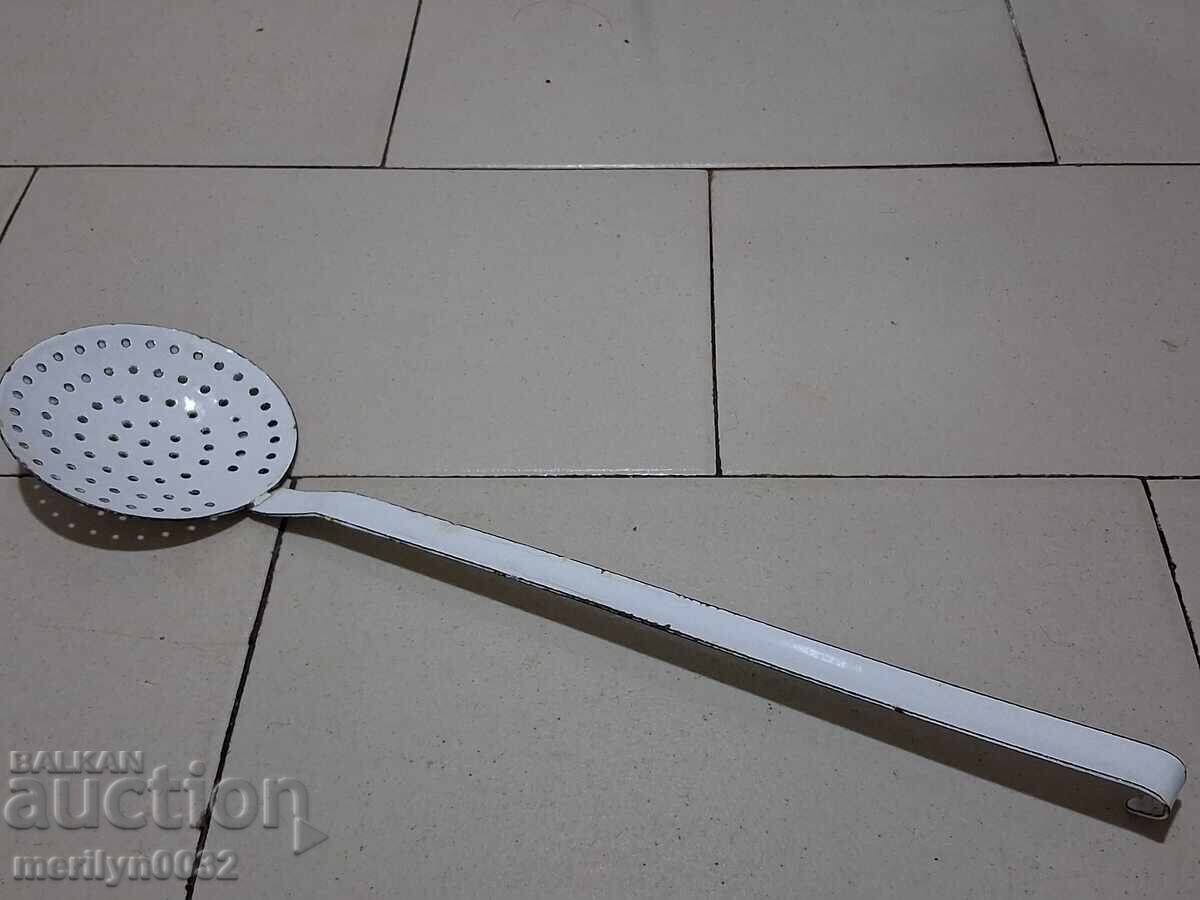 Παλιό δικτυωτό κουτάλι με σμάλτο, πρώιμο soc, NRB - 7