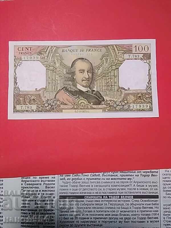 100 franci Franța 1974