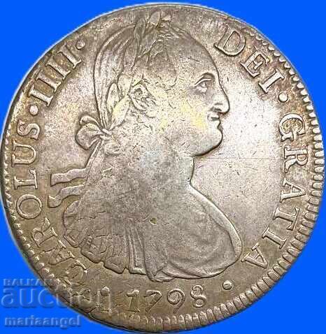 Mexic 1798 8 Reali Carol al IV-lea 26,80g argint - 5