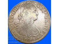 Мексико 1798 8 Реала Карлос IV 26,80г сребро