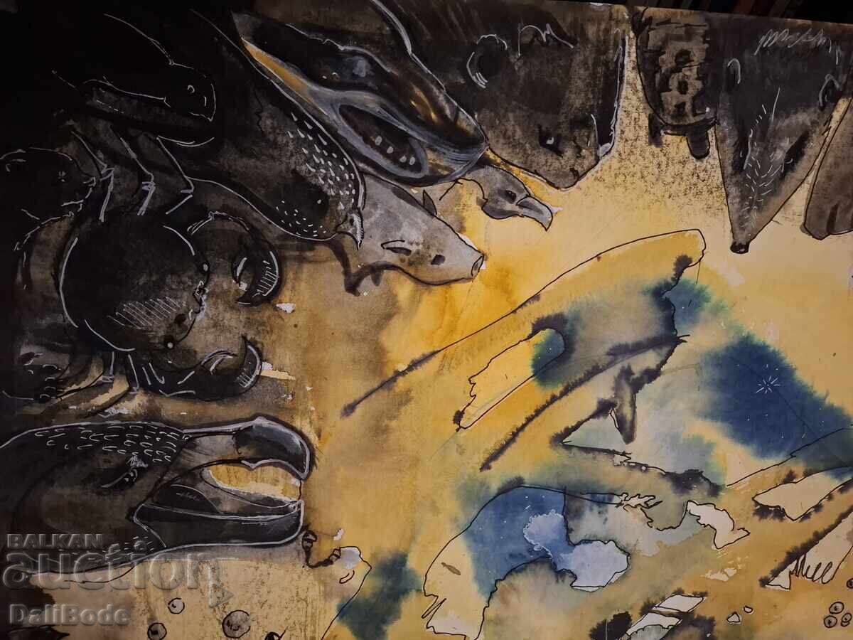 Ink painting, Dali Bodé, One sky 100/70 with price € 150.00 | 293.38 BGN Ink painting, Dali Bodé, One sky 100/70 with price € 150.00 | 293.38 BGN