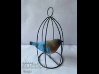 Metal decoration - birdcage with a little bird